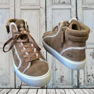 UGG Australia Ankle Boot Suede Sheepskin Zipper Chestnut style * Olli